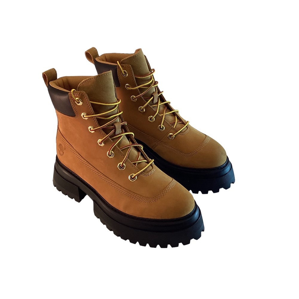 Timberland Boots Wheat Sky Platform Chunky Boots Lace Up Women's 8.5 - Picture 2 of 14